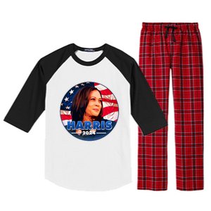 Vote Kamala Harris 2024 Election Emblem Raglan Sleeve Pajama Set