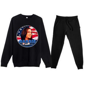 Vote Kamala Harris 2024 Election Emblem Premium Crewneck Sweatsuit Set