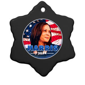 Vote Kamala Harris 2024 Election Emblem Ceramic Star Ornament