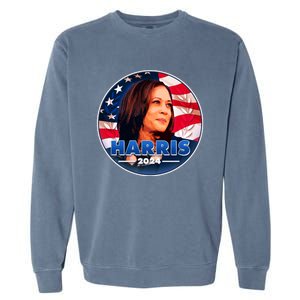 Vote Kamala Harris 2024 Election Emblem Garment-Dyed Sweatshirt