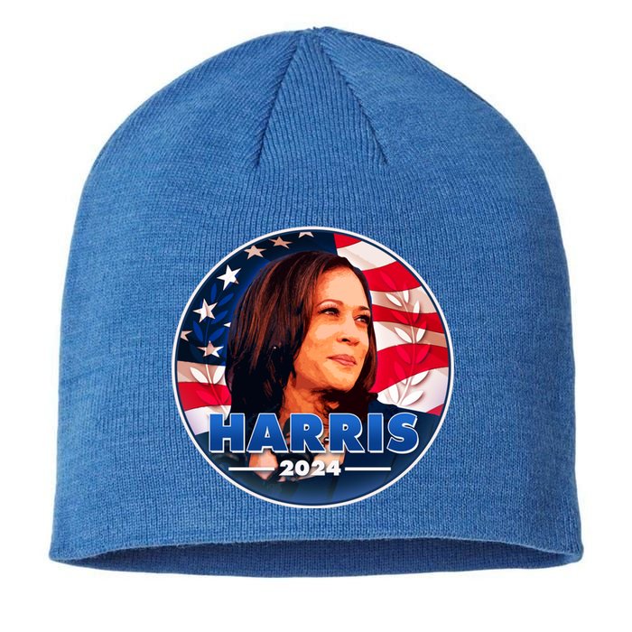 Vote Kamala Harris 2024 Election Emblem Sustainable Beanie