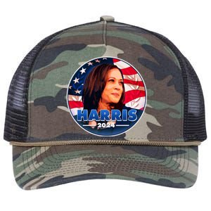 Vote Kamala Harris 2024 Election Emblem Retro Rope Trucker Hat Cap