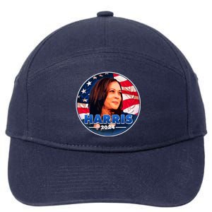 Vote Kamala Harris 2024 Election Emblem 7-Panel Snapback Hat