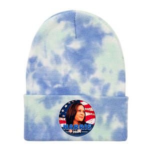 Vote Kamala Harris 2024 Election Emblem Tie Dye 12in Knit Beanie