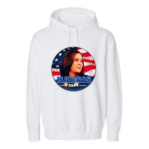 Vote Kamala Harris 2024 Election Emblem Garment-Dyed Fleece Hoodie