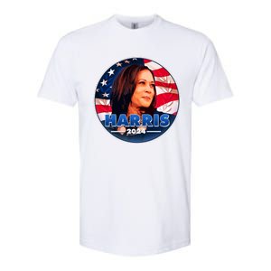 Vote Kamala Harris 2024 Election Emblem Softstyle CVC T-Shirt