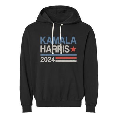 Vintage Kamala Harris 2024 For President Election Campaign Garment-Dyed Fleece Hoodie