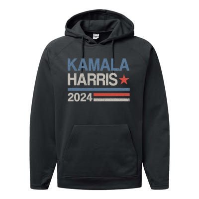 Vintage Kamala Harris 2024 For President Election Campaign Performance Fleece Hoodie