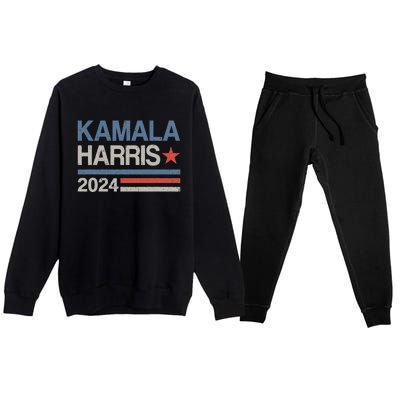 Vintage Kamala Harris 2024 For President Election Campaign Premium Crewneck Sweatsuit Set