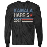 Vintage Kamala Harris 2024 For President Election Campaign Tie-Dye Long Sleeve Shirt