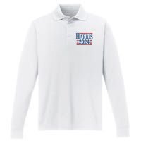 Vintage Kamala Harris 2024 Performance Long Sleeve Polo