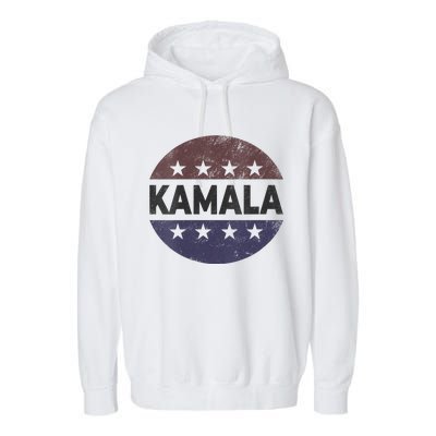 Vintage Kamala Harris 2024 For President Election Campaign Vneck Garment-Dyed Fleece Hoodie