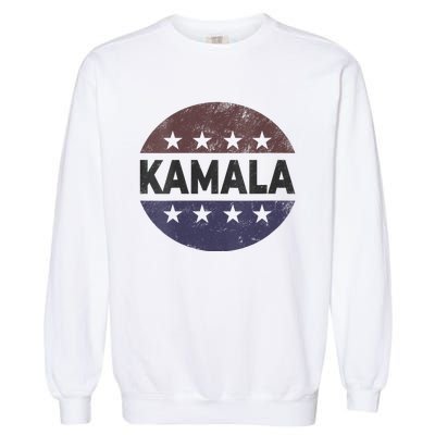 Vintage Kamala Harris 2024 For President Election Campaign Vneck Garment-Dyed Sweatshirt