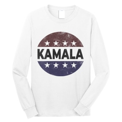 Vintage Kamala Harris 2024 For President Election Campaign Vneck Long Sleeve Shirt