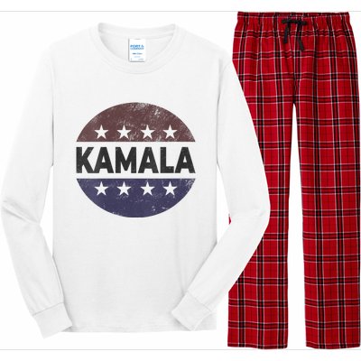 Vintage Kamala Harris 2024 For President Election Campaign Vneck Long Sleeve Pajama Set