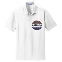 Vintage Kamala Harris 2024 For President Election Campaign Vneck Dry Zone Grid Polo