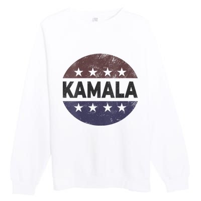 Vintage Kamala Harris 2024 For President Election Campaign Vneck Premium Crewneck Sweatshirt