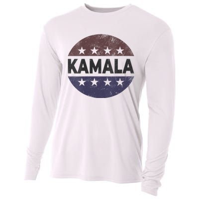 Vintage Kamala Harris 2024 For President Election Campaign Vneck Cooling Performance Long Sleeve Crew