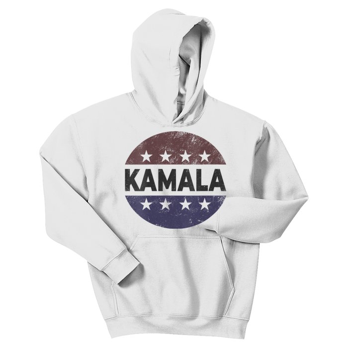 Vintage Kamala Harris 2024 For President Election Campaign Vneck Kids Hoodie