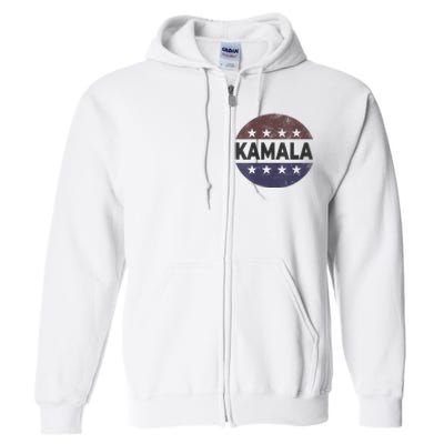 Vintage Kamala Harris 2024 For President Election Campaign Vneck Full Zip Hoodie