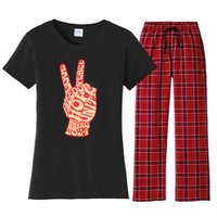 Vintage Kamala Harris 2024 For President Campaign Peace Sign Women's Flannel Pajama Set