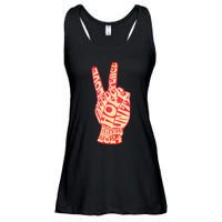 Vintage Kamala Harris 2024 For President Campaign Peace Sign Ladies Essential Flowy Tank