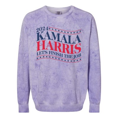 Vote Kamala Harris 2024 Finish The Job Colorblast Crewneck Sweatshirt