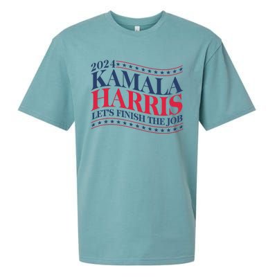 Vote Kamala Harris 2024 Finish The Job Sueded Cloud Jersey T-Shirt