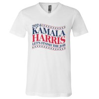 Vote Kamala Harris 2024 Finish The Job V-Neck T-Shirt