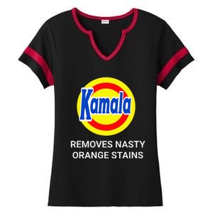 Vote Kamala Harris 2024 Removes Nasty Orange Stains Ladies Halftime Notch Neck Tee