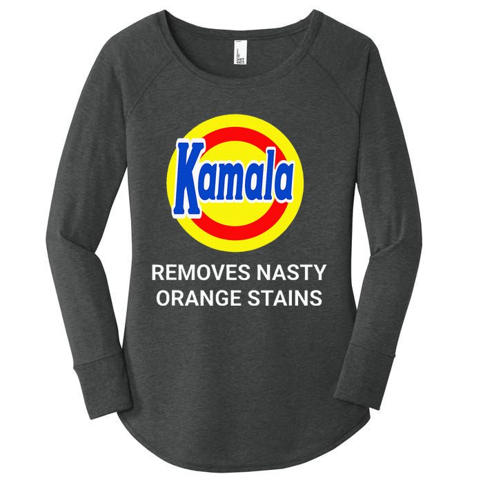 Vote Kamala Harris 2024 Removes Nasty Orange Stains Women's Perfect Tri Tunic Long Sleeve Shirt