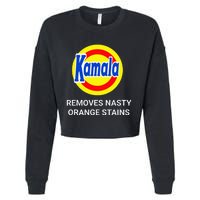 Vote Kamala Harris 2024 Removes Nasty Orange Stains Cropped Pullover Crew