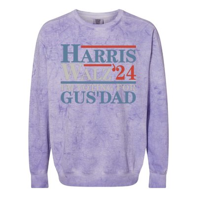 Vote Kamala Harris Walz 2024 Im Voting For Gus Dad Colorblast Crewneck Sweatshirt