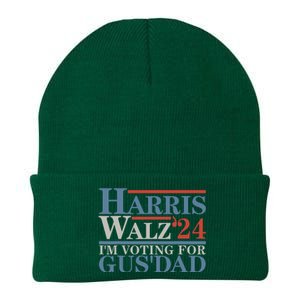 Vote Kamala Harris Walz 2024 Im Voting For Gus Dad Knit Cap Winter Beanie