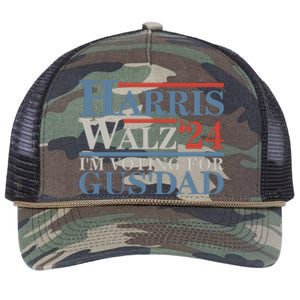 Vote Kamala Harris Walz 2024 Im Voting For Gus Dad Retro Rope Trucker Hat Cap