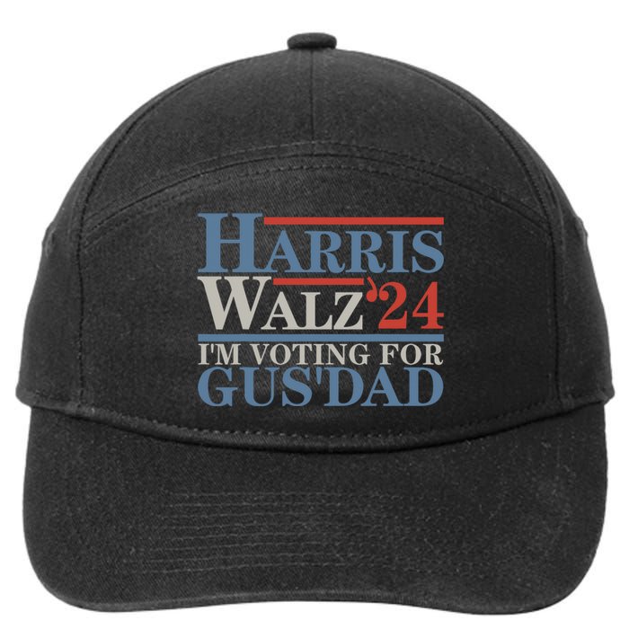 Vote Kamala Harris Walz 2024 IM Voting For Gus Dad 7-Panel Snapback Hat