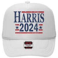 Vintage Kamala Harris 2024 High Crown Mesh Back Trucker Hat