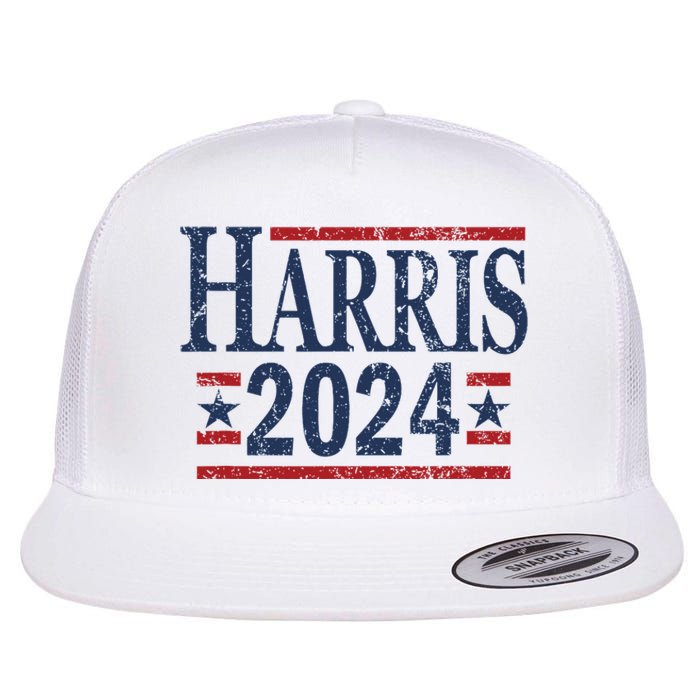 Vintage Kamala Harris 2024 Flat Bill Trucker Hat