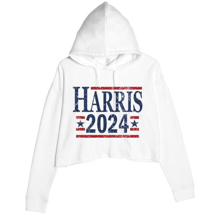 Vintage Kamala Harris 2024 Crop Fleece Hoodie