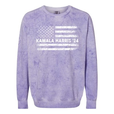 Vintage Kamala Harris 2024 For President Election Campaign Gift Colorblast Crewneck Sweatshirt