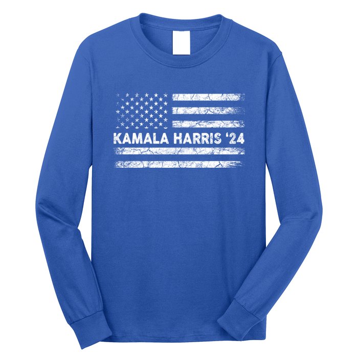 Vintage Kamala Harris 2024 For President Election Campaign Gift Long Sleeve Shirt