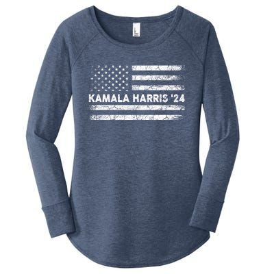 Vintage Kamala Harris 2024 For President Election Campaign Gift Women's Perfect Tri Tunic Long Sleeve Shirt