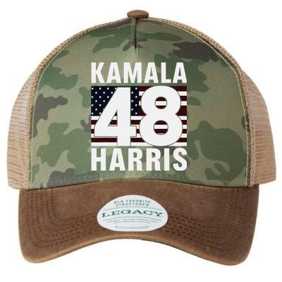 Vote Kamala Harris 48th 2024 For President Vintage Flag Legacy Tie Dye Trucker Hat