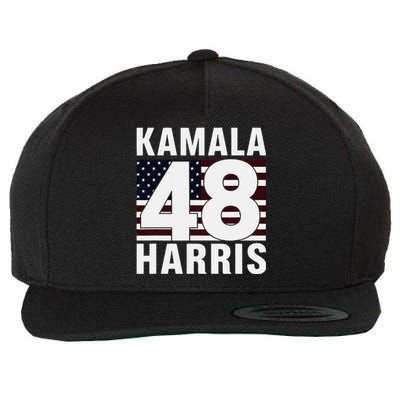 Vote Kamala Harris 48th 2024 For President Vintage Flag Wool Snapback Cap