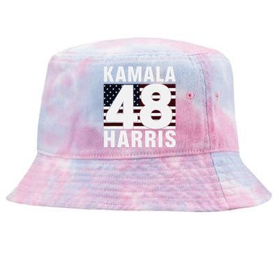 Vote Kamala Harris 48th 2024 For President Vintage Flag Tie-Dyed Bucket Hat