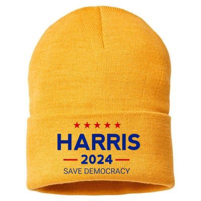 Vote Kamala Harris For Presidential Election 2024 Democratic Sustainable Knit Beanie