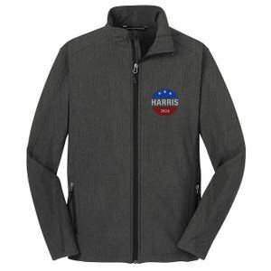 Vote Kamala Harris For President 2024 Button Usa Flag Core Soft Shell Jacket