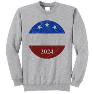 Vote Kamala Harris For President 2024 Button Usa Flag Tall Sweatshirt