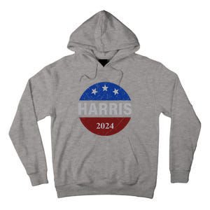 Vote Kamala Harris For President 2024 Button Usa Flag Tall Hoodie