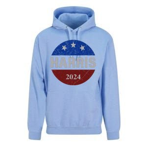 Vote Kamala Harris For President 2024 Button Usa Flag Unisex Surf Hoodie